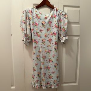 Faithful the Brand mini dress, light blue floral